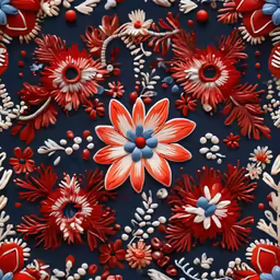 an image of a red flower on blue