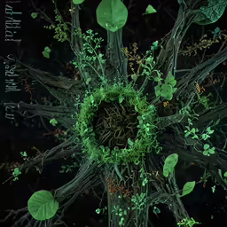 the green leaves are spread around the tree