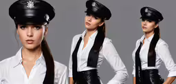 a beautiful young woman wearing a pilot