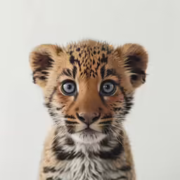 a young tiger cub with a very surprised look