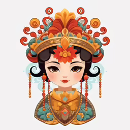 a beautiful chinese girl with ornate hair and makeup