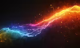 a multi - colored wave is appearing in the dark