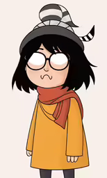 the chibion with a scarf and hat