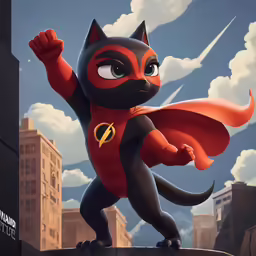 the incredible catboy in red and black
