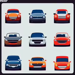 a variety of cars are shown in different colors,a black background with several different types of cars