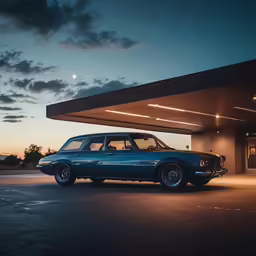 this is an image of a car at night