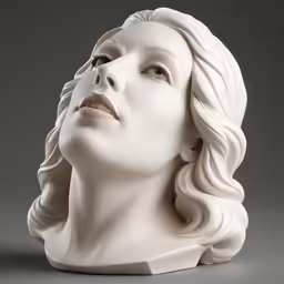 white marble sculpture of woman looking to the side