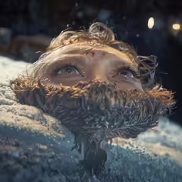 a person with a beard covered in ice