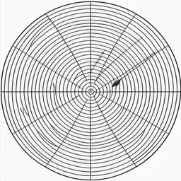 a drawing of an inverted circle with a pointy center,an illustration of a round object in the middle of a circle,an illustration of a circular metal object with a straight center,a circle shaped object with a center surrounded by circles,a drawing of a cross section is shown