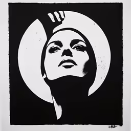 an image of a woman with her head turned to the sky