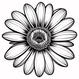 a flower with petals drawn in ink,a flower drawn by hand on a white background