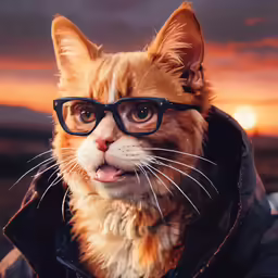 the cat has a weird look on its face