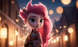 a cartoon character is standing in front of a light