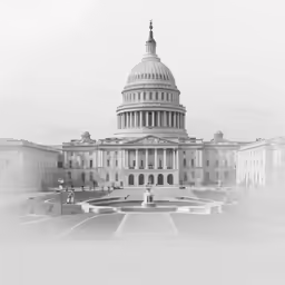 black and white photo of the united states capitol building