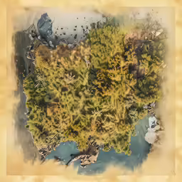 a digital painting of a map that has a lot of small rocks in it