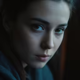 a girl stares straight ahead while looking into the distance