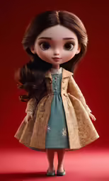 a doll with long hair and big eyes