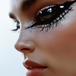 an eye with long black lashes and long lashes