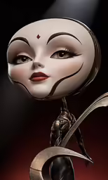 a picture of a woman with a face made to look like a robot