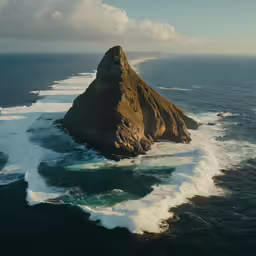 a couple of rocks out in the middle of the ocean