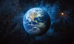 the earth in a stellar field of stars