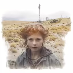 a photo of a girl on the side of a dirt road