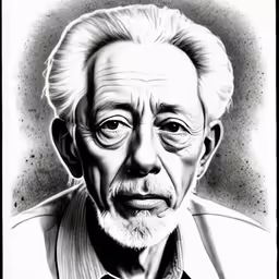 a black and white photo of an older man