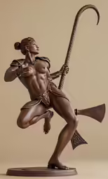 an artistic photo of a statue of a female warrior