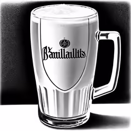 an image of a beer glass in a black and white photo