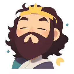 an illustration of a man with a crown and beard