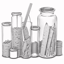 jars filled with sand and shells drawing by frank gristin