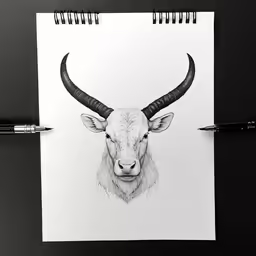 an animal drawing on paper with markers