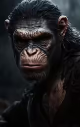 an artistic portrait of a gorilla