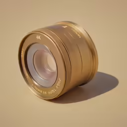 a camera with a long lens, showing the side view
