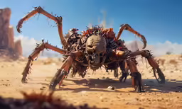 a giant spider in the middle of a desert