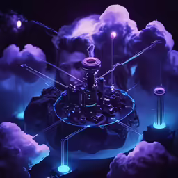 a man holding a gun in a futuristic landscape