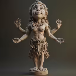 an antique statue of a woman in a wreathed skirt