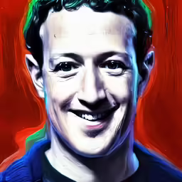 an oil painting of a person with a green mohawk and blue sweater