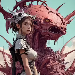a character with a dragon mask poses for the camera
