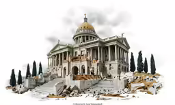 the capitol building is shown in the snow