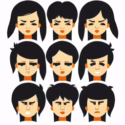 the faces of a person that has different expressions