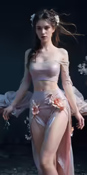 a beautiful young woman in a bikini wearing high cut clothing