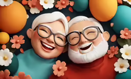 two people in glasses are smiling for the camera