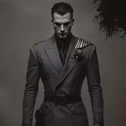 a man with a suit and tie in the image