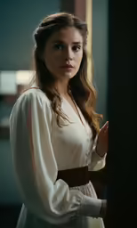an attractive young lady in a dress standing