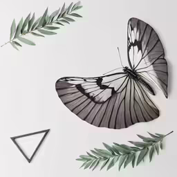 two butterflies are on top of some branches