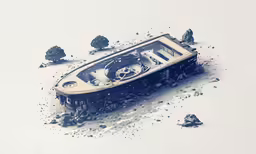 a boat that is stuck in dirt on the beach