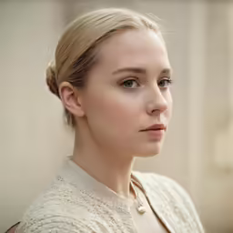 a woman with a braid is looking to the side