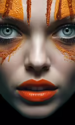 a close up of a face with makeup