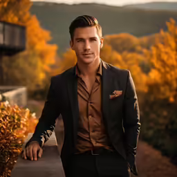 a man is standing with his hand on his hip
